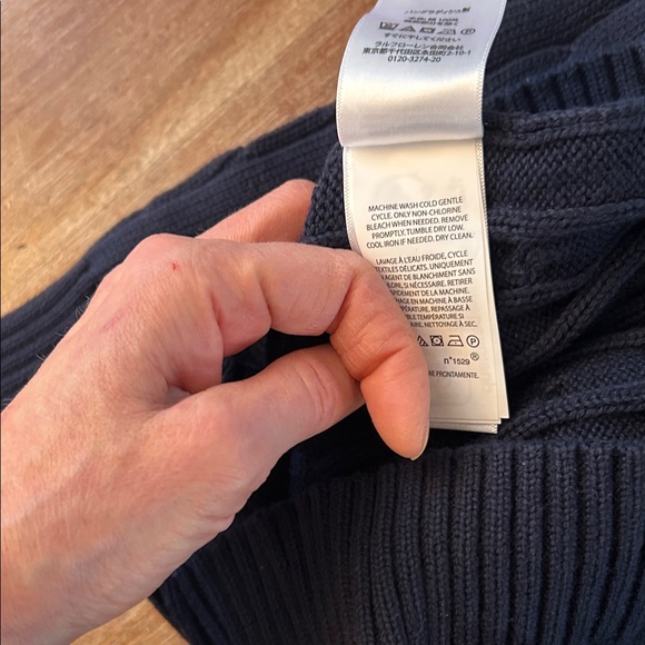 Ralph Lauren NWOT Navy Cable-Knit Cotton Crewneck Sweater - Picture 6 of 6